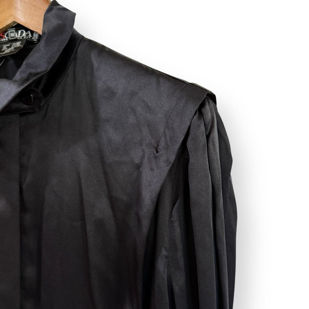 NWT Escada Vintage Black Silk Button Front Blouse Womens 38 US 8 Designer Luxury - Picture 8 of 12